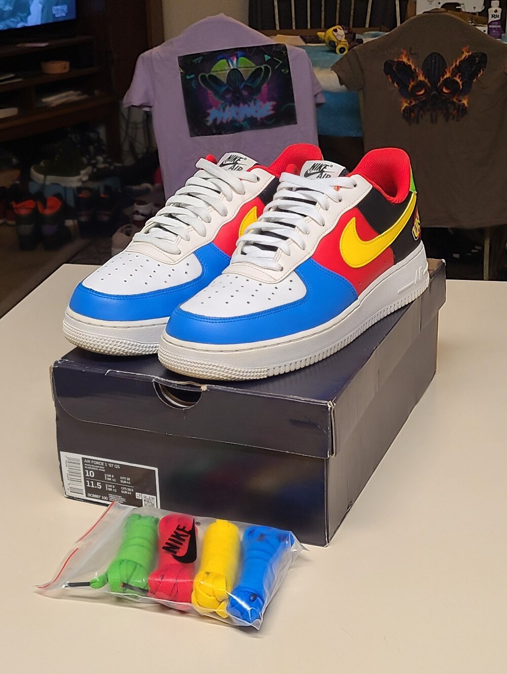 Nike Air Force 1 07 QS Uno 50th anniversary casual low top sneakers size 10